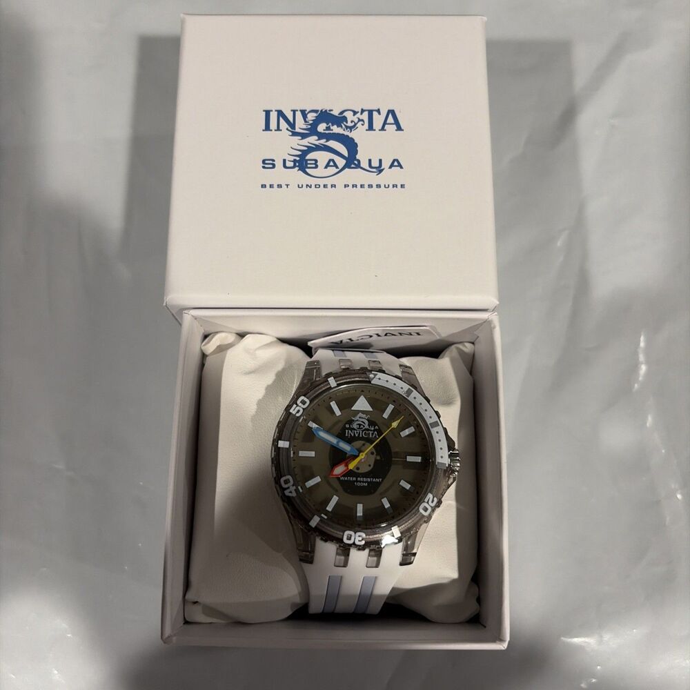 Invicta Men's Watch Subaqua Quartz White Silicone Band 69448